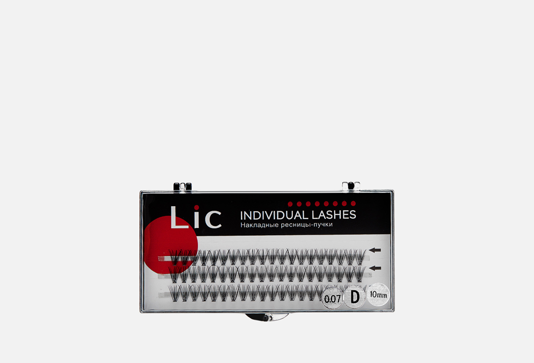 Ресницы-пучки накладные 10 мм LIC Individual Lashes 60 шт цена и фото