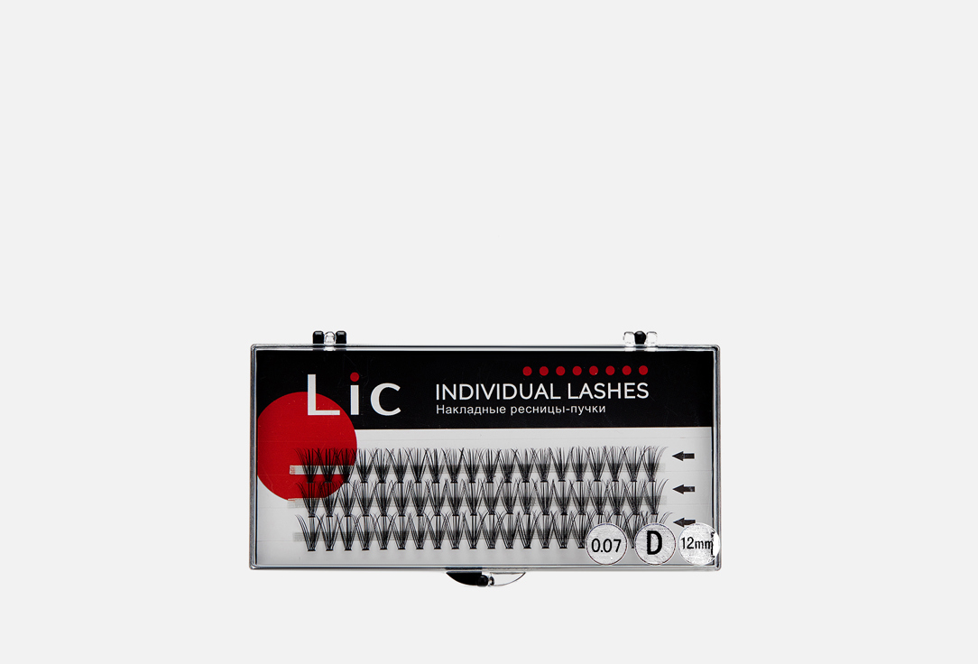 

Ресницы-пучки накладные 12 мм LIC, Individual Lashes 60 шт
