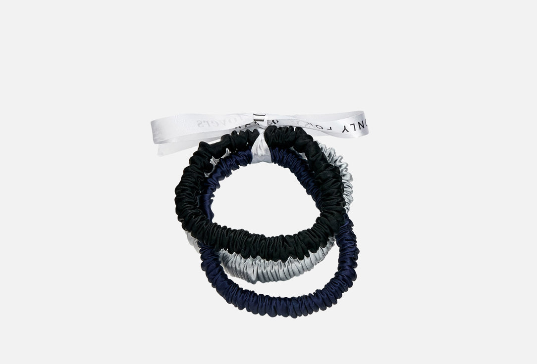 Изображение товара Набор шелковых резинок silk lovers MINI: серебро, синяя, черная