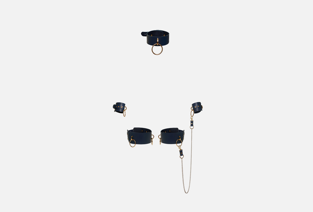 Изображение товара Набор аксессуаров HYPNOSIS из натуральной кожи с золотой фурнитурой