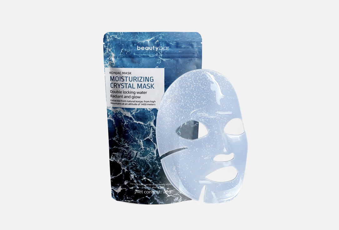 Маска гидрогелевая для лица (конжаковая) BEAUTY BAR Konjac Clear Hydrogel face mask 1 шт маска для лица супер питание