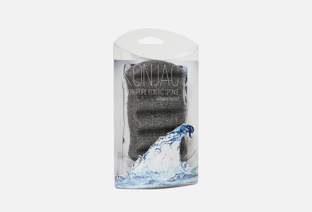 Изображение товара Воздушный спонж Конняку с односторонней Люфой для тела (с бамбуковым углем) Beauty Bar Body Konjac sponge Bamboo Choracal and Luffah