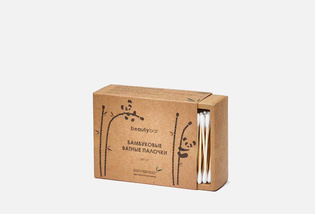 

Набор косметических палочек из бамбука и хлопка BEAUTY BAR, Bamboo 200 Swabs in tube 200 шт