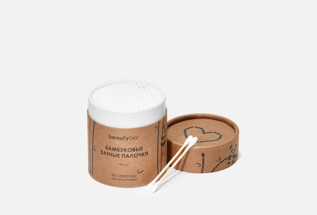 

Набор косметических палочек из бамбука и хлопка BEAUTY BAR, Bamboo 200 Swabs in box 200 шт