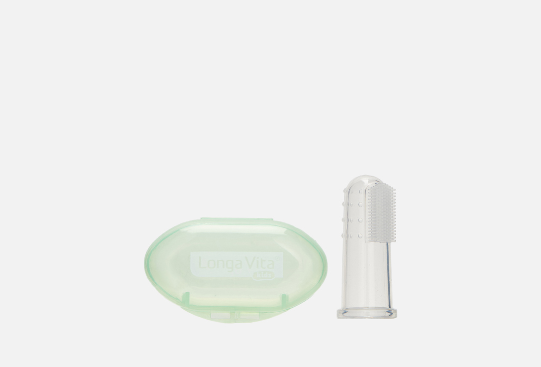 Зубная щетка детская силиконовая на палец Longa Vita U-1 