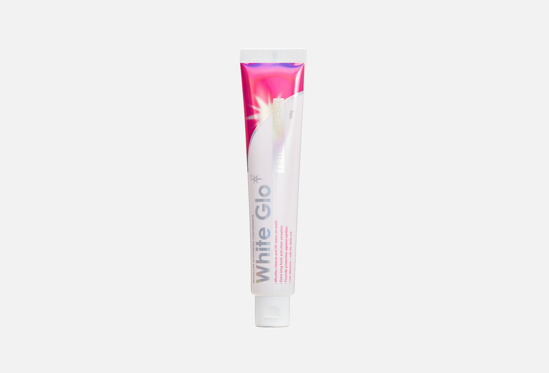 Зубная паста отбеливающая мицеллярная WHITE GLO Whitening micellar 100 г зубная паста white glo отбеливающая с куркумином 100мл w8182 нтм