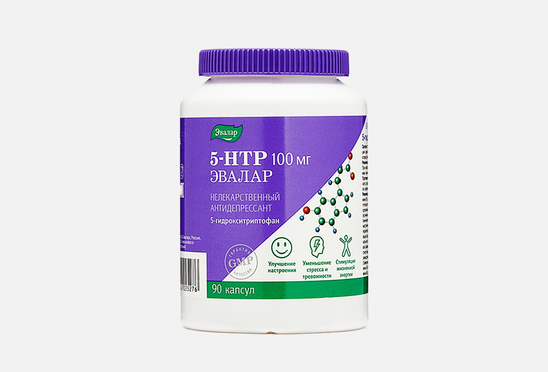 Изображение товара Эвалар 5-гидрокситриптофан 100 мг капсулы для снятия стресса и улучшения сна