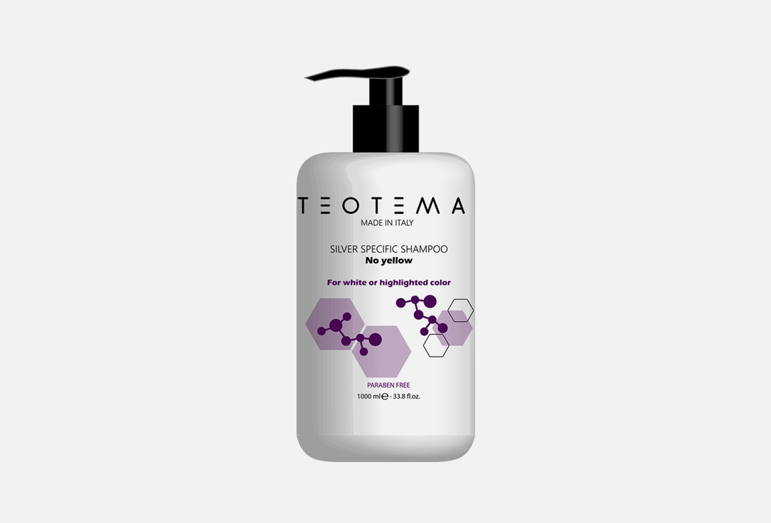 Тонирующий серебряный шампунь для волос TEOTEMA Silver Shampoo 1000 мл цена и фото