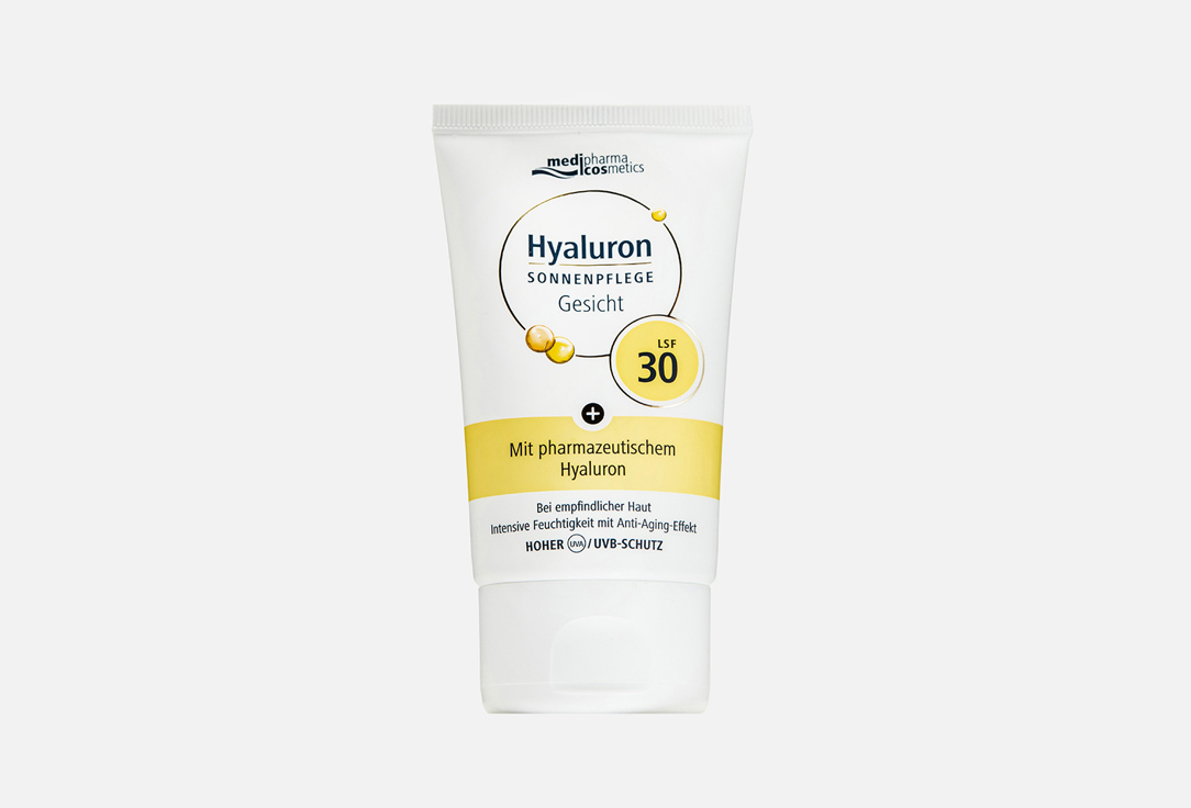 Солнцезащитный крем для лица SPF 30 MEDIPHARMA COSMETICS Hyaluron 50 мл уход за губами medipharma cosmetics hyaluron бальзам для объема губ марсала