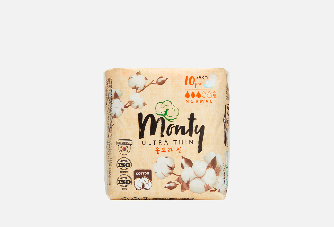 Изображение товара Женские гигиенические прокладки (240mm) Monty ULTRA THIN NORMAL PLUS