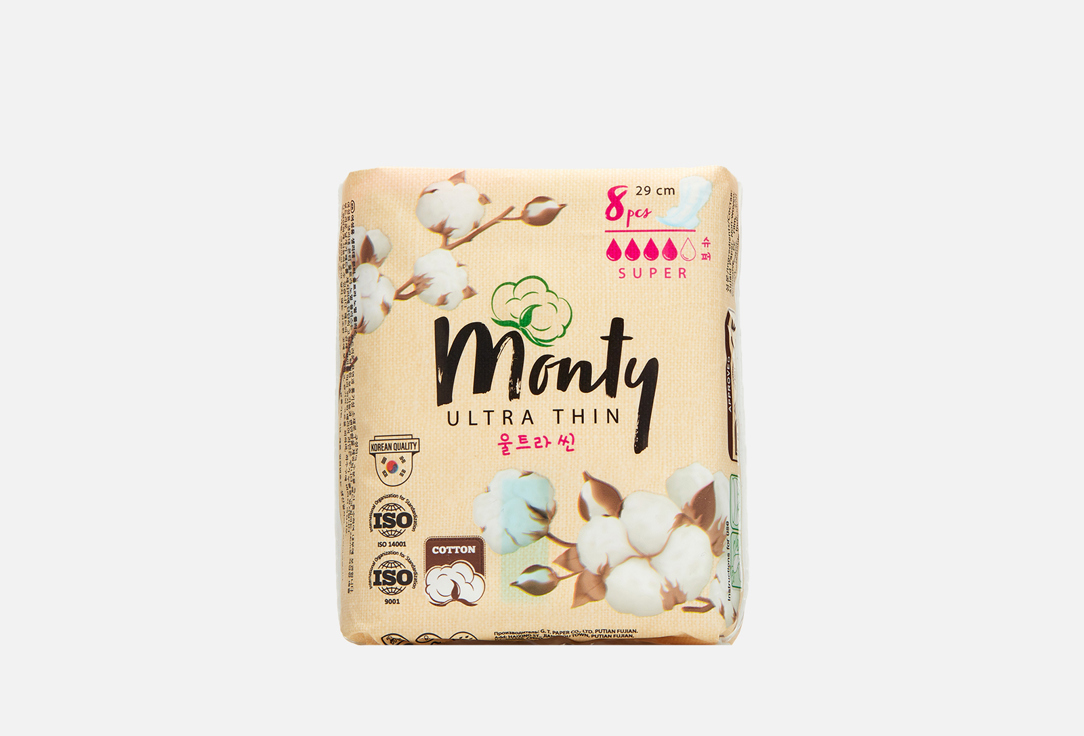 Изображение товара Женские гигиенические прокладки (290mm) Monty ULTRA SUPER PLUS