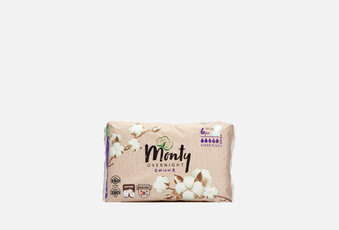 Изображение товара Женские гигиенические прокладки (350mm) Monty ULTRA SOFT OVERNIGHT
