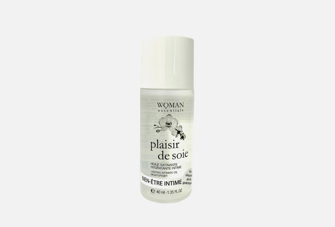 Шелковистое масло для массажа и глубокое интимное увлажнение с длительным эффектом 72 часа Woman essentials Plaisir de soie Satin-Feel Massage Oil 