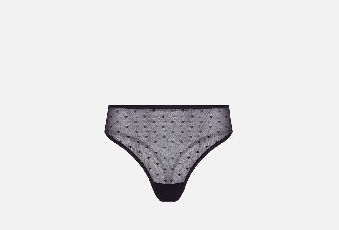 Изображение товара Трусы-стринги на высокой талии Govorili горох, черный для женщин