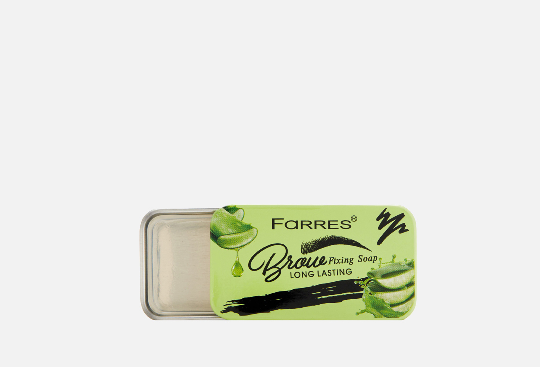 

Мыло-фиксатор для бровей с алоэ FARRES, Салатовый, Eyebrow-flash soap with aloe 13 г