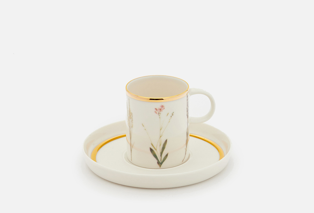 Изображение товара Кофейная пара Porland бежевый фарфор 80 мл для горячих напитков