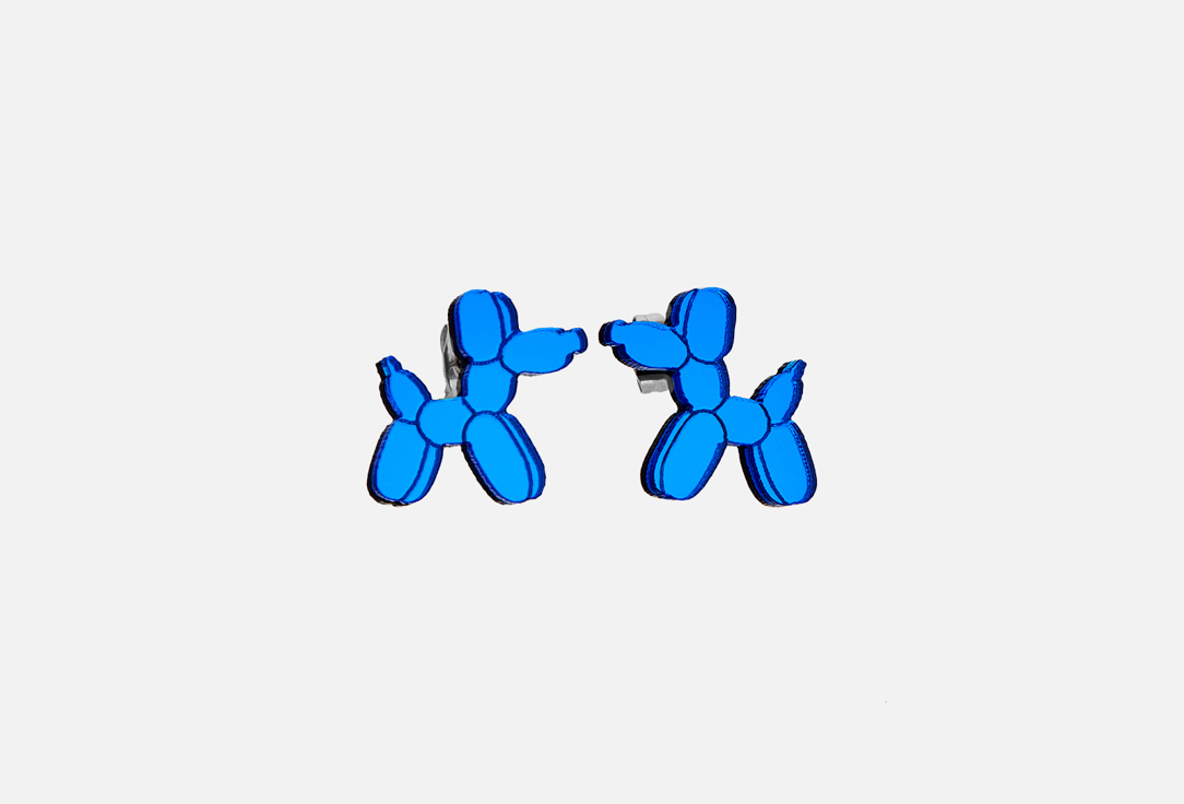 серьги пусеты monolama голубой синий Серьги MONOLAMA Balloon dog, blue 2 шт