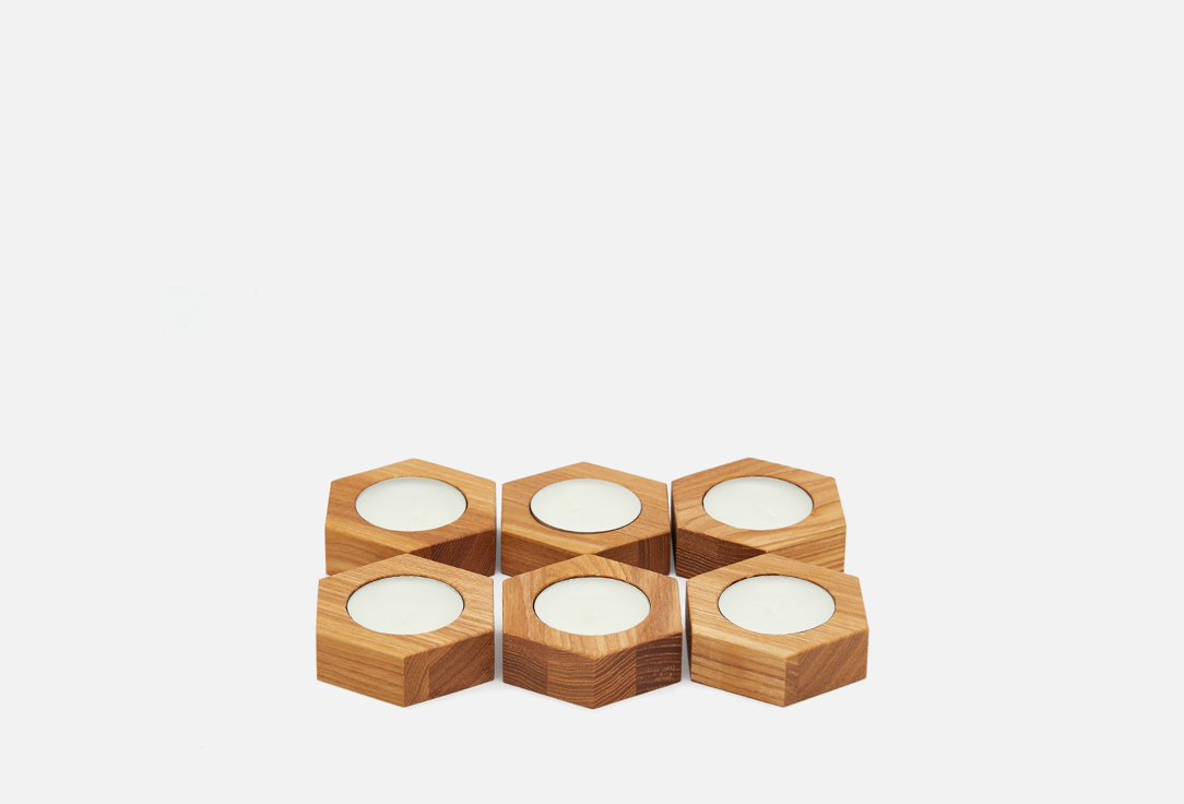 

Комплект подсвечников WELOVEWOOD, Белый, Шестигранный 6 шт