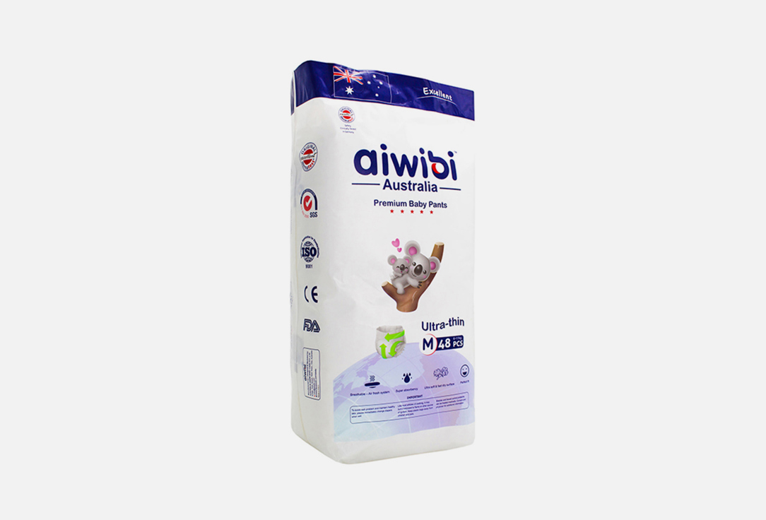 Трусики-подгузники 6-11кг AIWIBI AUSTRALIA Premium M 48 шт
