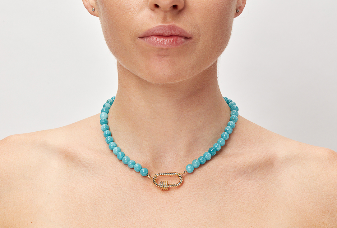 Колье  Holly June Carabiner Necklace, turquoise 
