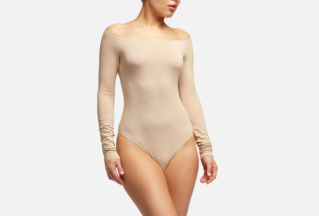 Изображение товара Боди женское Lovely Eva BONY из хлопка с открытыми плечами бежевое