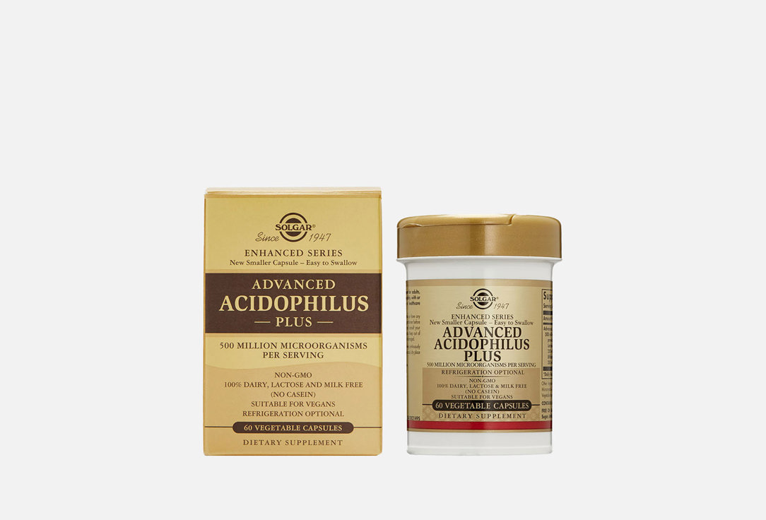 

Пробиотики SOLGAR, Advanced Acidophilus Plus в капсулах 60 шт