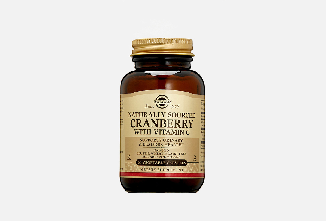 Изображение товара БАД для женского здоровья Solgar Natural Cranberry with Vitamin C в капсулах