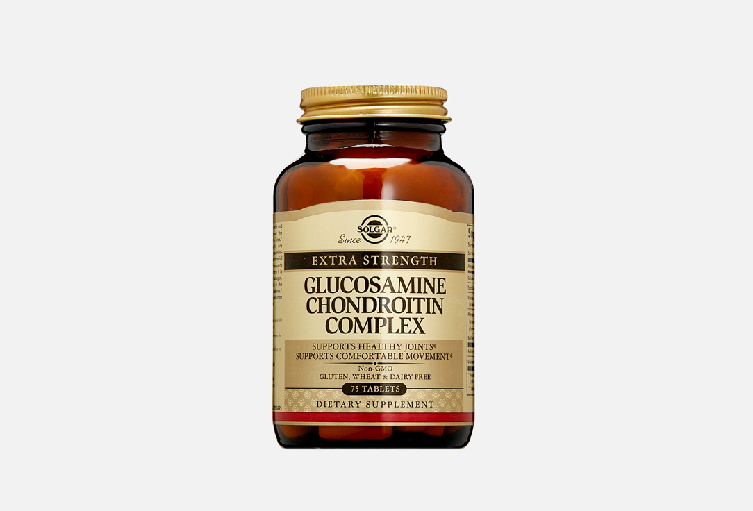 БАД для поддержки опорно-двигательного аппарата SOLGAR Glucosamine Chondroitin Extra Strenght в таблетках 75 шт фото