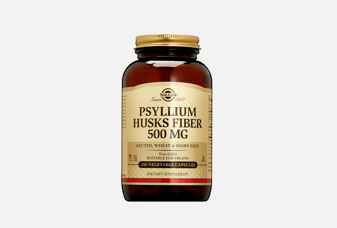 БАД для здоровья кишечника Solgar Psyllium Husks Fiber 500 mg в капсулах 