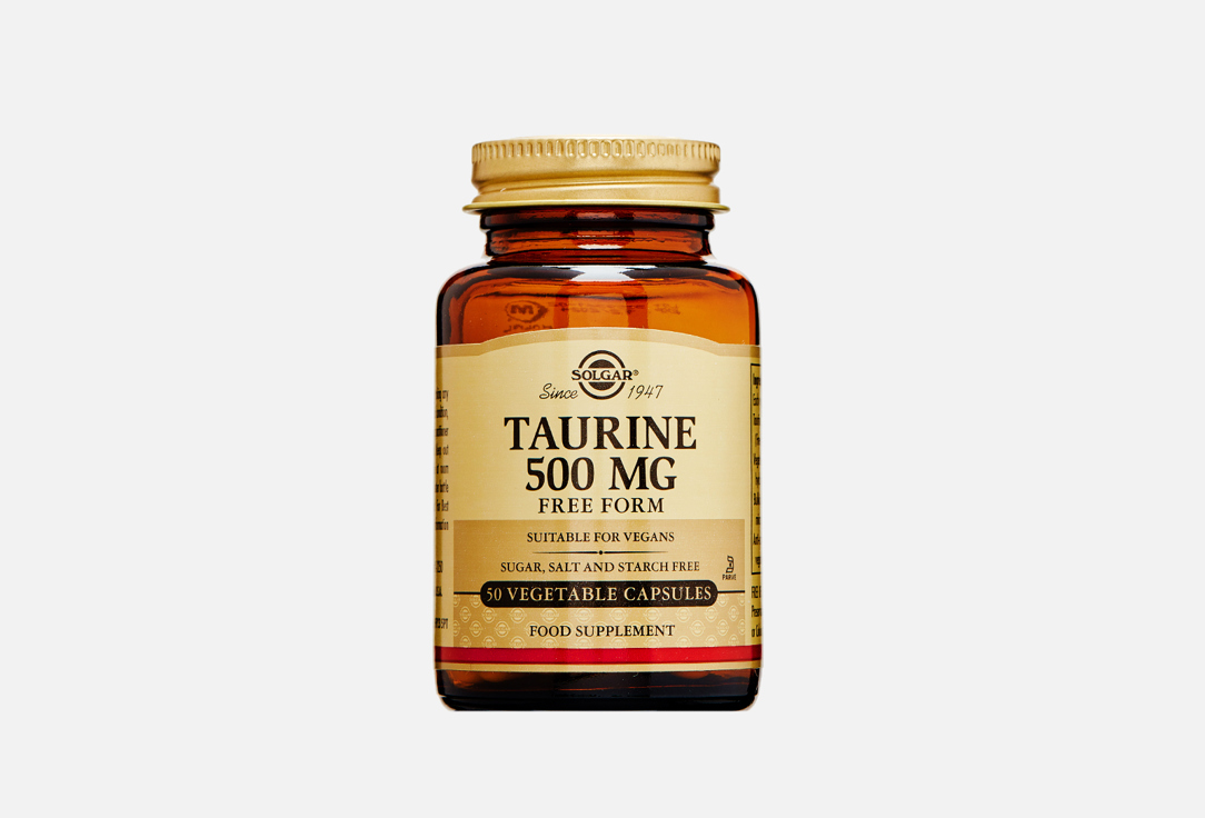 Таурин SOLGAR Taurine 500 mg 50 шт таурин 500мг solgar солгар капсулы 685мг 50шт