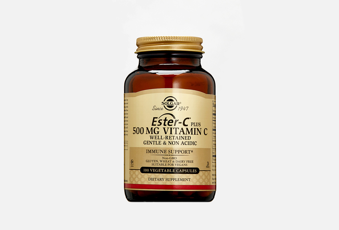 Витамин С SOLGAR Ester-C® Plus 500 mg Vitamin C 100 шт бады тонизирующие и общеукрепляющие solgar витамин с и шиповник