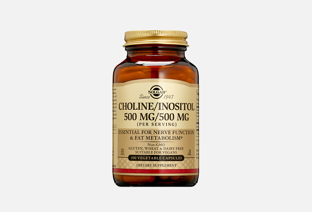 БАД для поддержания спокойствия Solgar Choline/Inositol 500mg/500 mg 