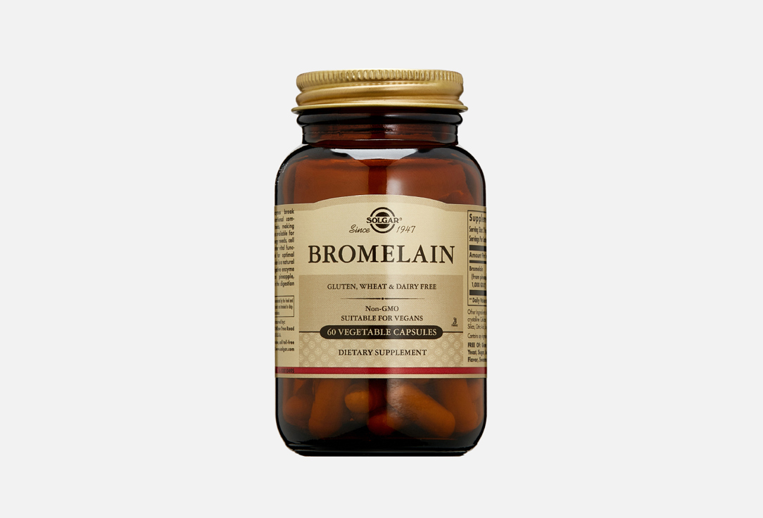 Пищеварительные ферменты SOLGAR Bromelain 150 mg 60 шт фотографии