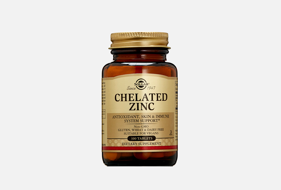 Изображение товара Цинк Solgar Chelated Zinc 22 мг в таблетках