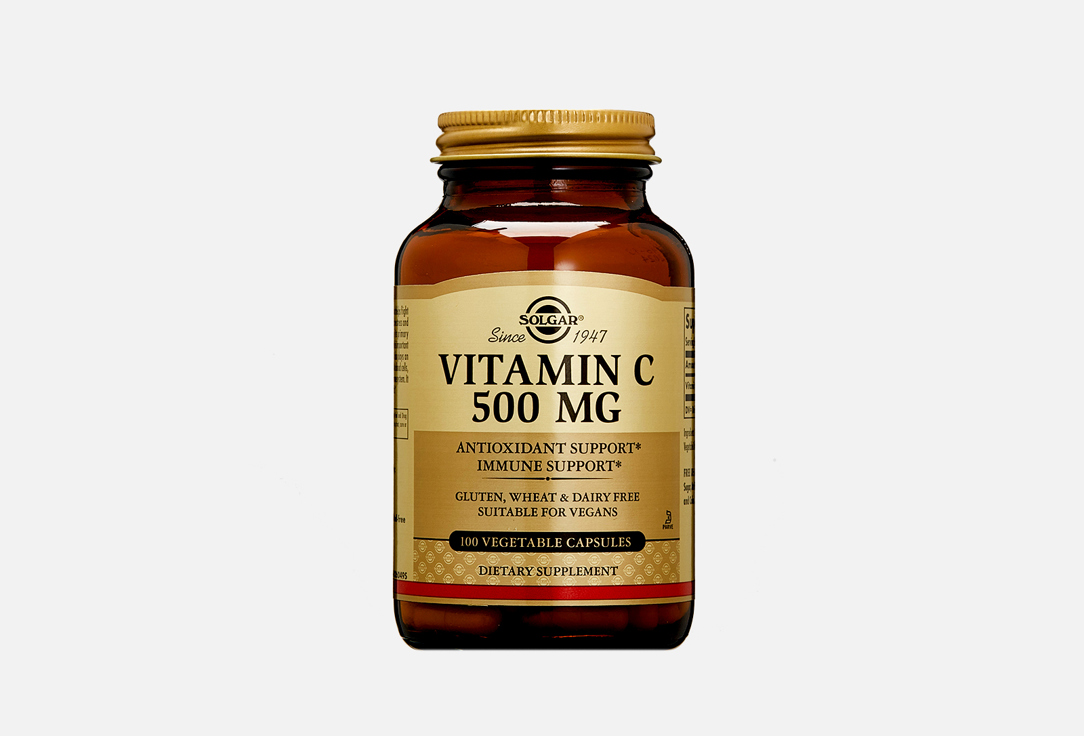 Витамин С SOLGAR Vitamin C 500 mg Vegetable Capsules 100 шт цена и фото