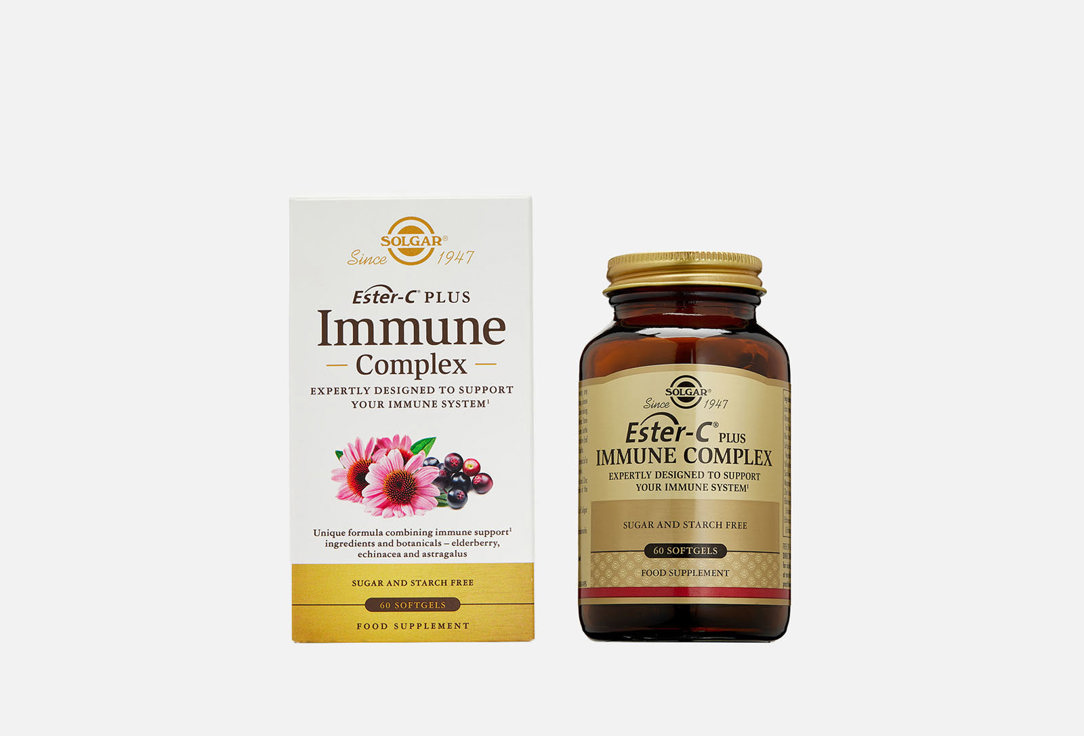 Изображение товара БАД для укрепления иммунитета Solgar Ester-C Plus Immune Complex в капсулах