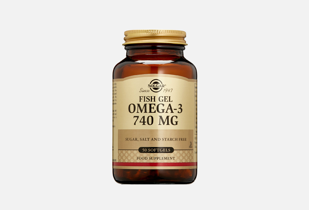 Омега 3 SOLGAR Fish Gel Omega-3 740 mg Softgels 50 шт омега 3 solgar omega 3 fish oil concentrate 1000 mg 120 шт