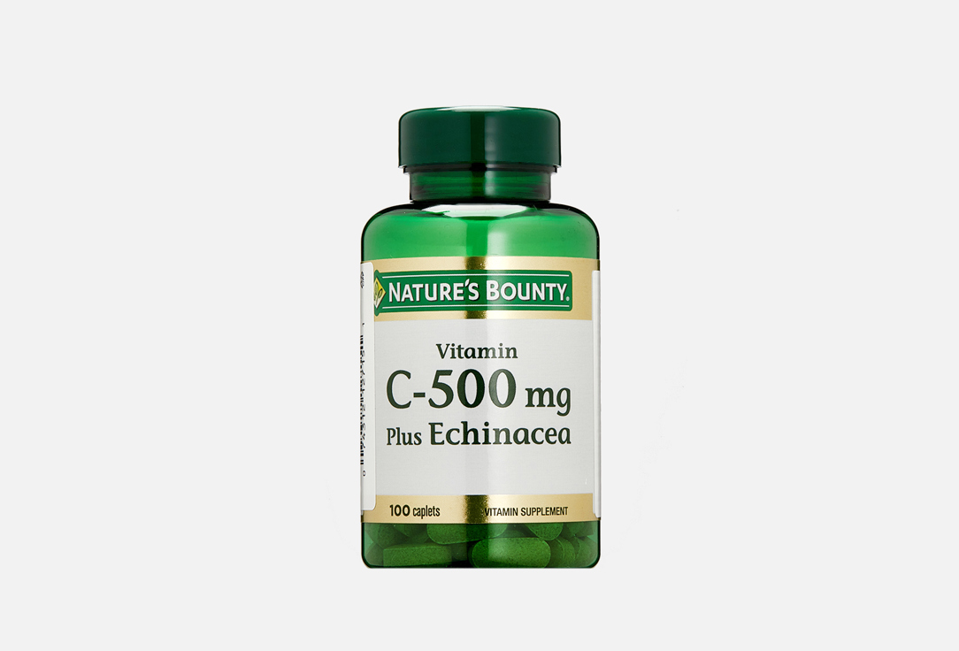 Витамин С NATURE’S BOUNTY 500 мг плюс эхинацея в таблетках 100 шт бад для иммунитета nature’s bounty витамин с цинк в жевательных таблетках 60 шт