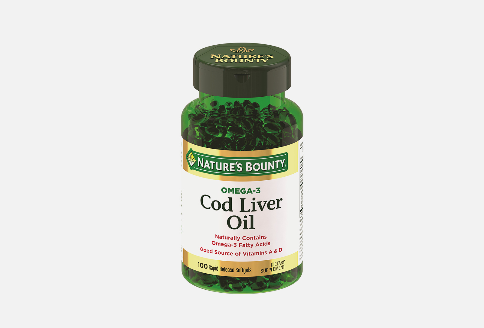 Nature’s Bounty Омега 3 cod liver oil в капсулах 100 шт — купить в Москве