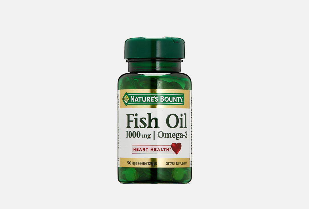 Омега 3 NATURE’S BOUNTY Fish oil 1000 мг в капсулах 50 шт нэйчес баунти рыбий жир капс 1000мг 50