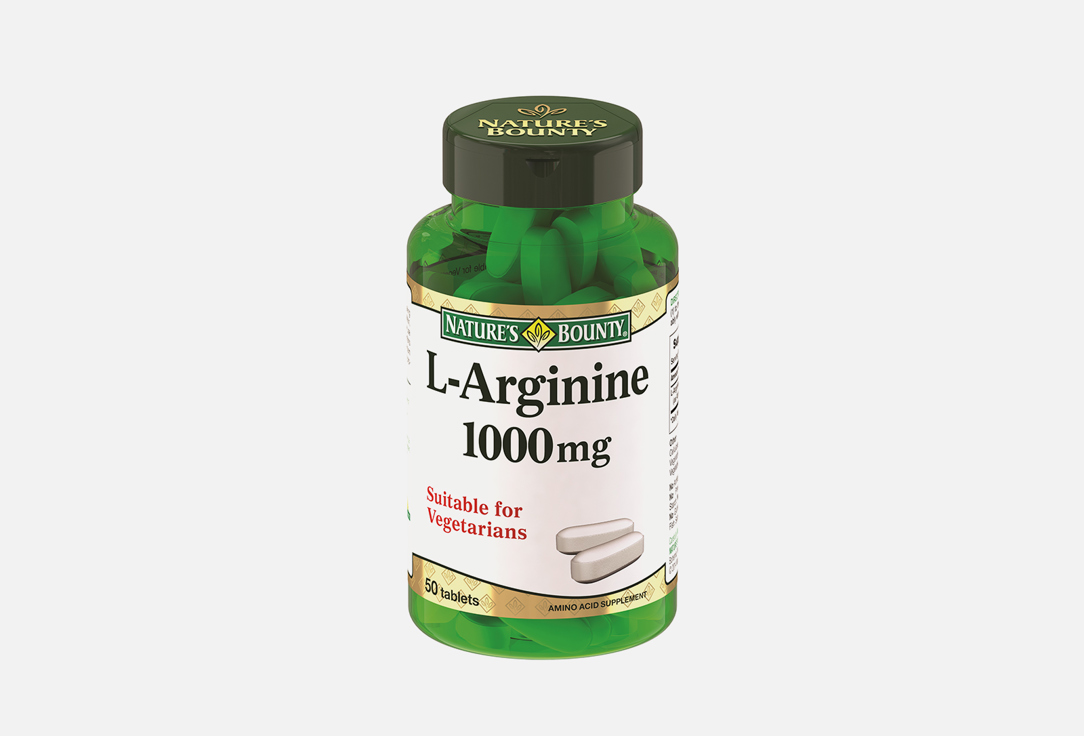 L-аргинин NATURE’S BOUNTY 1000 мг в таблетках 50 шт биологически активная добавка в таблетках l лизин nature’s bounty l lysinе 1000 mg 60