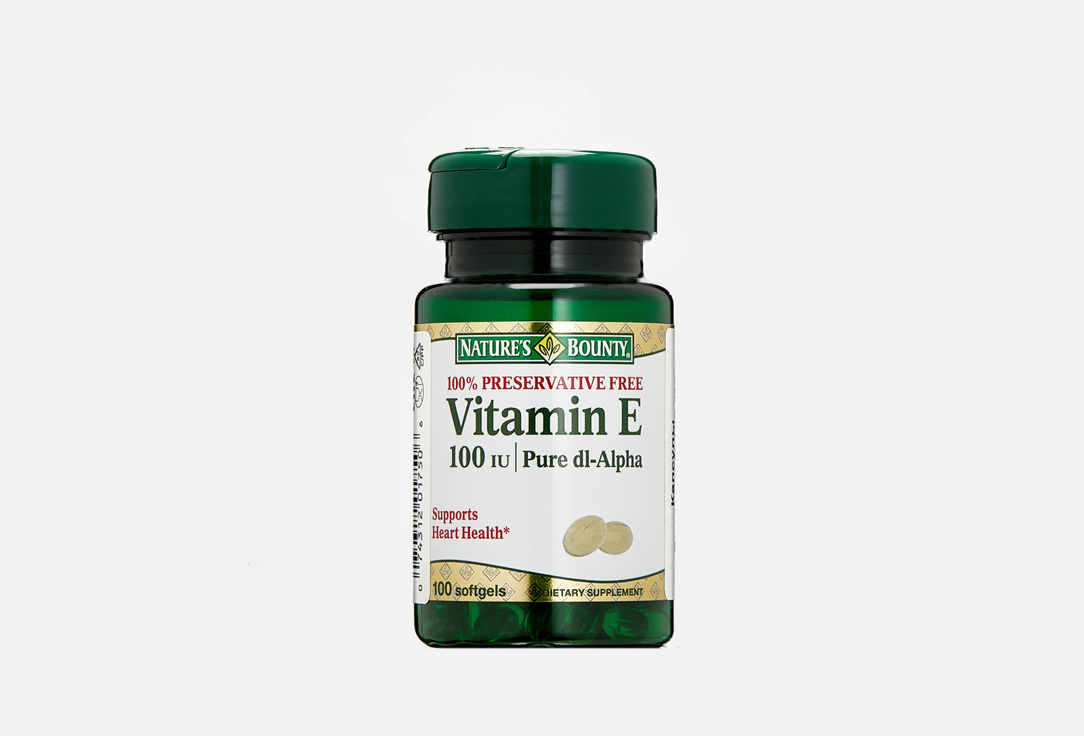 Витамин Е NATURE’S BOUNTY 100 МЕ в капсулах 100 шт витамин с цинк nature’s bounty в таблетках 60 шт