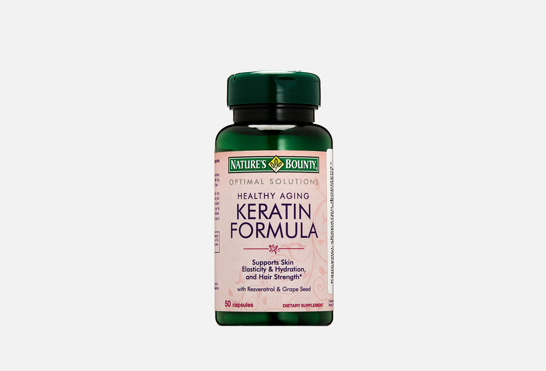 БАД для здоровья волос и ногтей NATURE’S BOUNTY Keratin formula кератин, кальций, биотин 50 шт