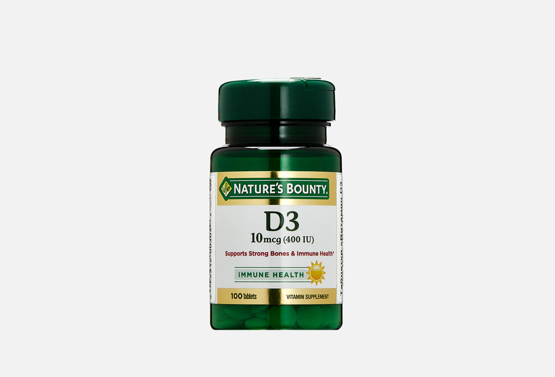 Витамин D3 NATURE’S BOUNTY 400 МЕ в таблетках 100 шт эхинацея nature’s bounty 400 мг в капсулах 100 шт