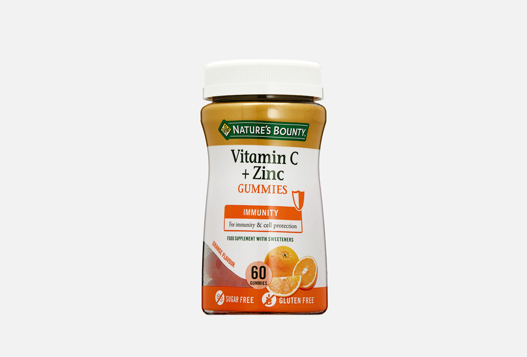 БАД для иммунитета NATURE’S BOUNTY Витамин С, цинк в жевательных таблетках 60 шт нэйчес баунти витамин с плюс цинк пастилки гаммис жев апельсин 2г 60 бад