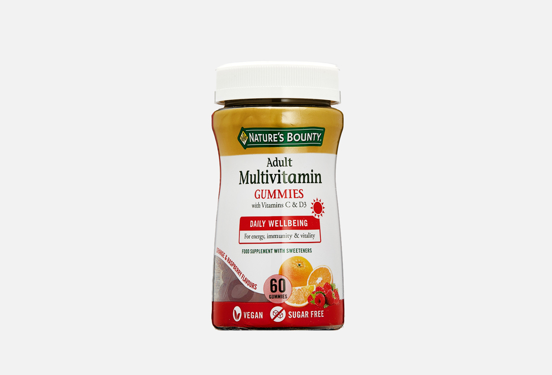 Комплекс витаминов и минералов NATURE’S BOUNTY Витамин С, D3 в жевательных таблетках 60 шт бад для иммунитета nature’s bounty витамин с цинк в жевательных таблетках 60 шт