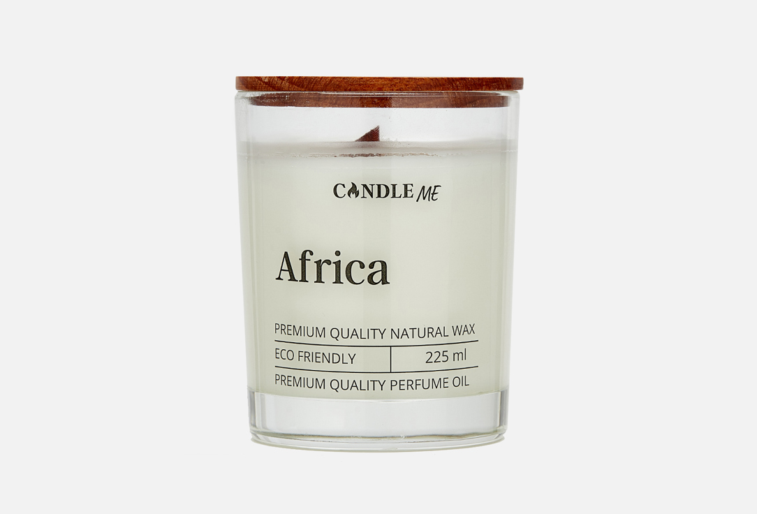 Свеча ароматическая с деревянным фитилем CANDLE ME Africa 225 мл свеча ароматическая из натурального воска candle me brandy 180 мл