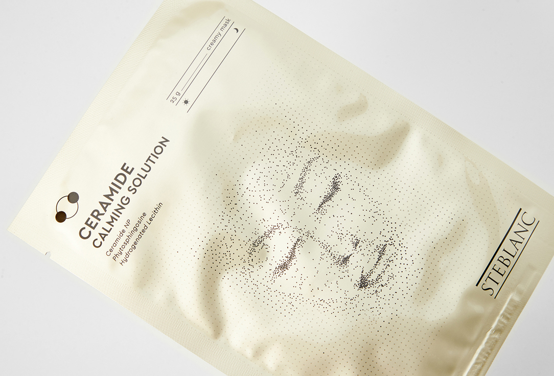 Тканевая крем-маска для лица успокаивающая с церамидами Steblanc CERAMIDE CALMING SOLUTION CREAMY SHEET MASK 