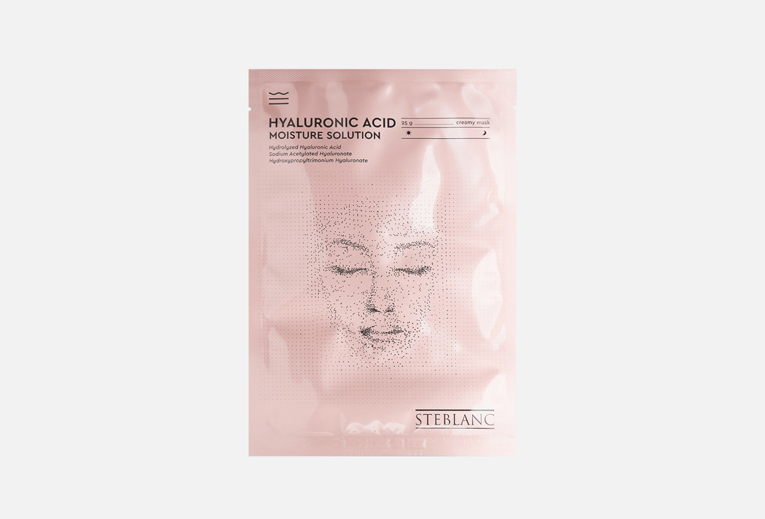 

тканевая Маска для лица увлажняющая с гиалуроновой кислотой STEBLANC, HYALURONIC ACID MOISTURE SOLUTION CREAMY SHEET MASK 1 шт