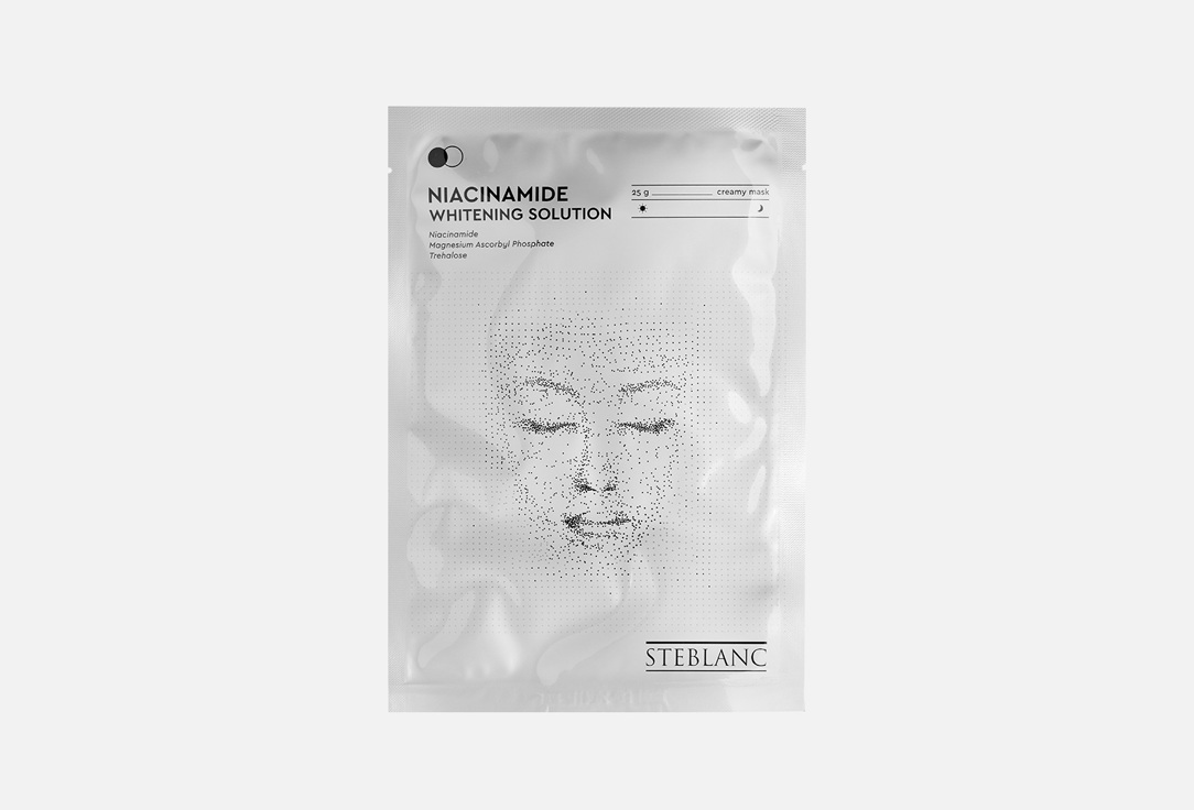 

тканевая Маска для лица омолаживающая с ниацинамидом STEBLANC, NIACINAMIDE WHITENING SOLUTION CREAMY SHEET MASK 1 шт